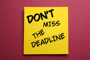 Don't miss the deadline